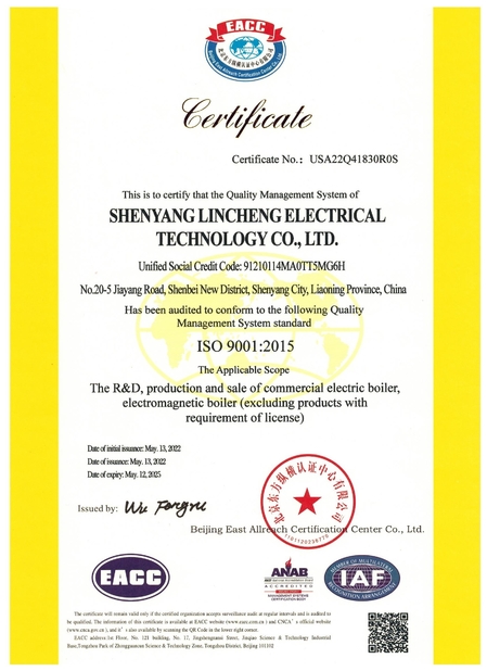چین shenyang lincheng Technology Co., Ltd گواهینامه ها