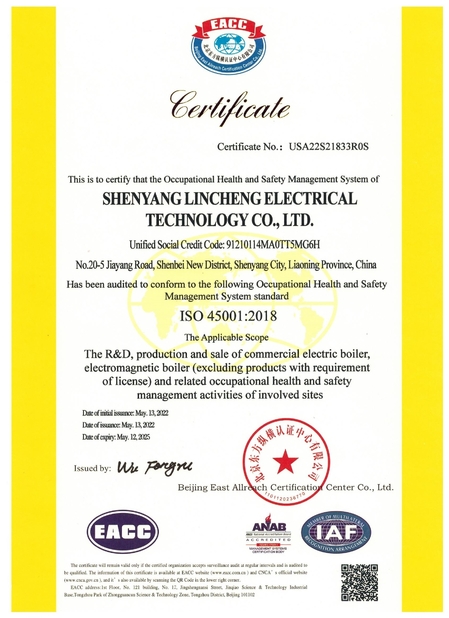 چین shenyang lincheng Technology Co., Ltd گواهینامه ها